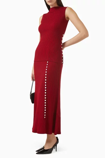 تنورة فيلا نسيج قطن مضلع