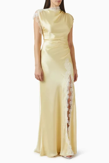 فستان مارثا بأشرطة دانتيل