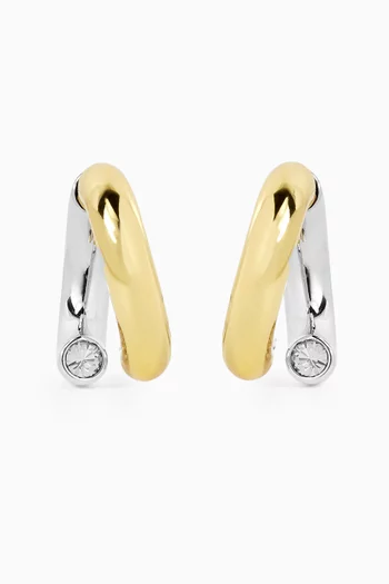 Monroe Two-tone Earrings in 12kt Gold & Rhodium-plated Brass