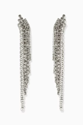 Rue Crystal Earrings in Silver-plated Brass