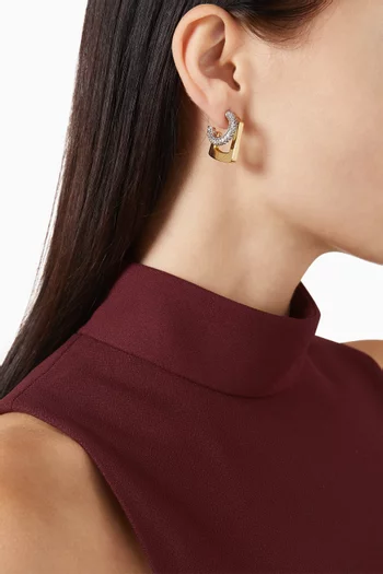 Tina Mini Pave Earrings in 12kt Gold-plated Brass