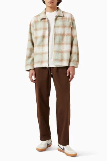 Wordmark Check Zip Shirt in Brushed-fleece