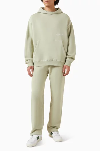 كنزة بغطاء رأس بحياكة معكوسة وشعار الماركة قطن