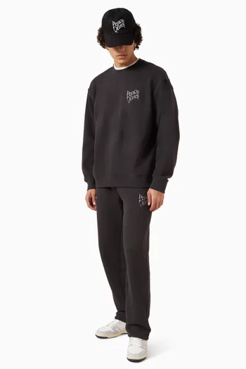 بنطال رياضي بشعار الماركة بتصميم مموج قطن