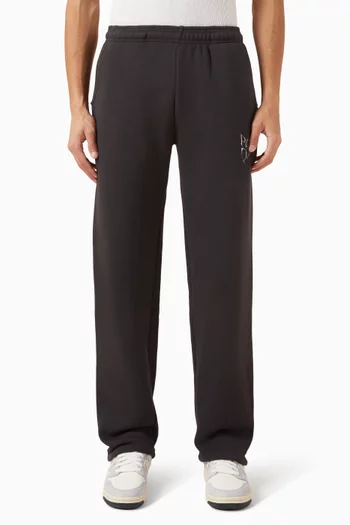 بنطال رياضي بشعار الماركة بتصميم مموج قطن