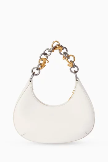 حقيبة كتف بتصميم نصف دائري جلد