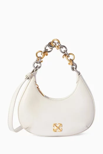 حقيبة كتف بتصميم نصف دائري جلد