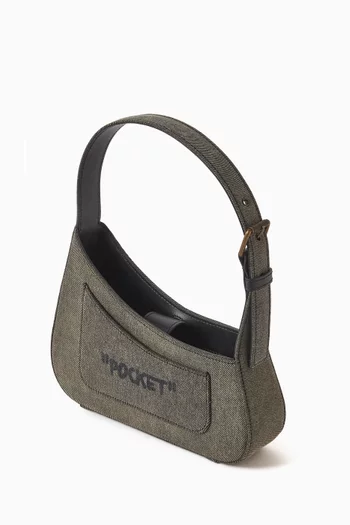 حقيبة كتف جيتني بطبعة عبارة دينم