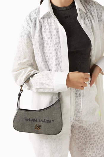 حقيبة كتف جيتني بطبعة عبارة دينم