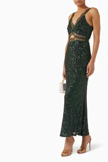 Mimi Sequin-embellished Maxi Dress