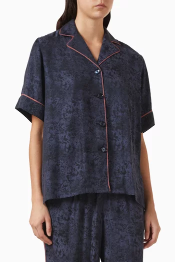 قميص يونس مزين بنقشة