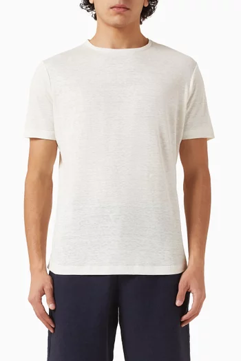 Crewneck T-shirt in Linen-jersey