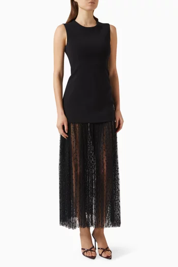 فستان سيمونيت بحافة شفافة كريب