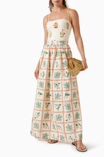 Tangelo Uchuva Maxi Skirt in Cotton