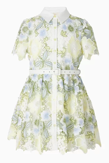 فستان فيينا بحزام وتطريزات