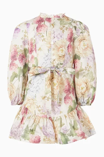 فستان سيرافينا قصير بحزام قطن