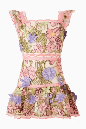 تنورة بوني قصيرة مزينة بتطريزات