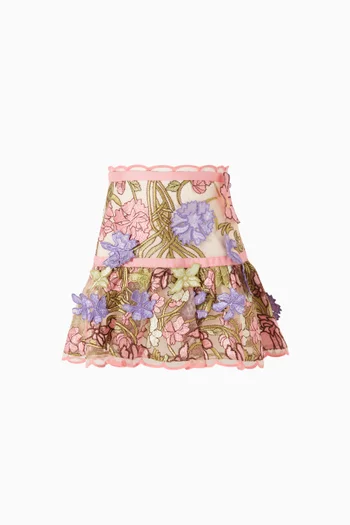 تنورة بوني قصيرة مزينة بتطريزات