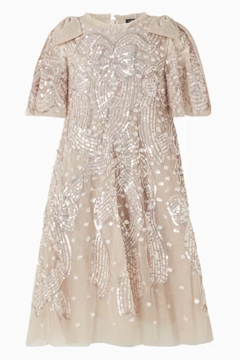 Sequin Ribbon Bow Dress