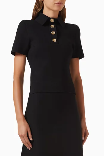 Poppy Polo Shirt in Crepe-knit