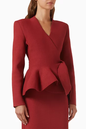 Cravat Wrap Jacket in Crepe-knit