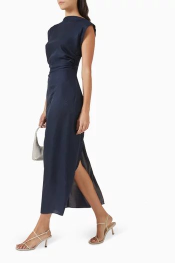 Drape Dress in Silk-jacquard