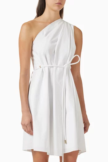 Parachute One-shoulder Mini Dress in Cotton
