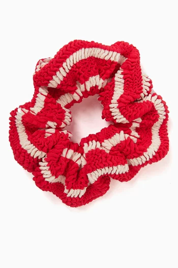 Striped Scrunchie in Crinkle™ Fabric