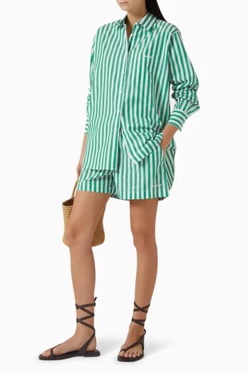 Cabana Striped Shorts in Poplin