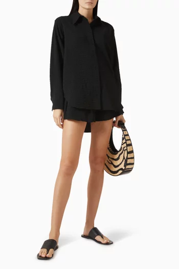 Oversized Shirt in Seersucker