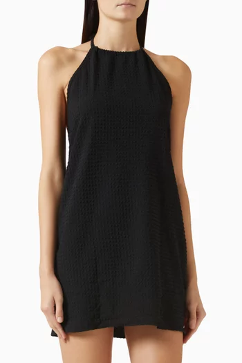 Mini Halter Dress in Seersucker