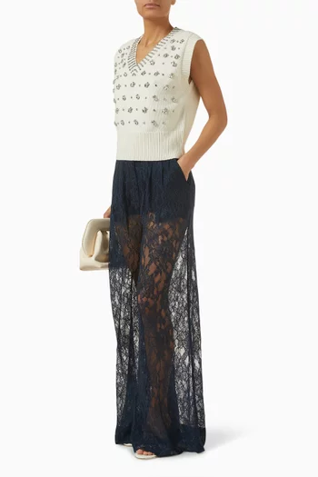 Embellished Vest Sweater in Knit