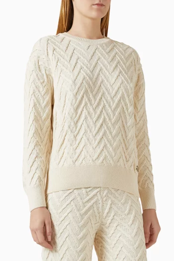 The Textured Round Neck Sweater