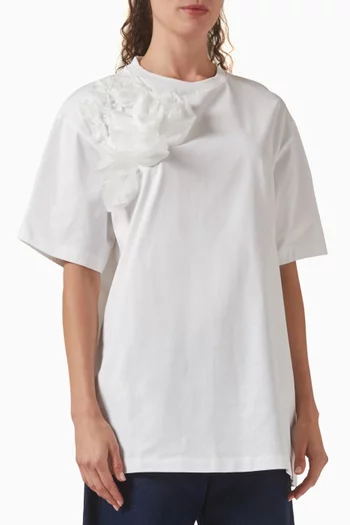 Flower Applique T-shirt in Cotton-jersey