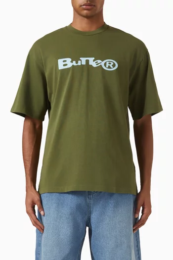 تي شيرت بطبعة شعار الماركة قطن