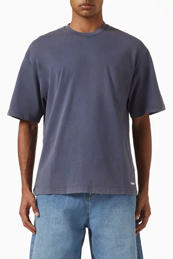 تي شيرت بيزك بطبعة شعار الماركة قطن