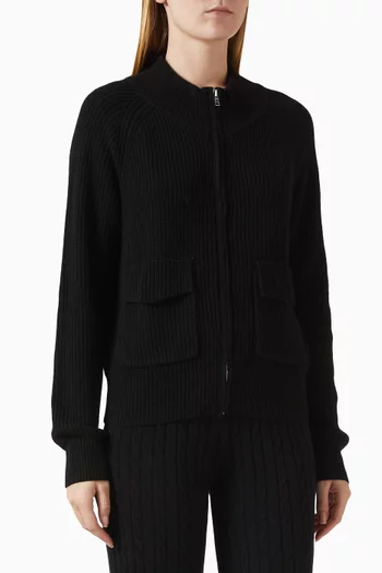 جاكيت بياقة عالية نسيج مضلع