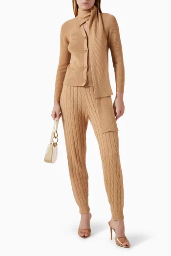 كارديغان بوشاح وصف أزرار نسيج مضلع