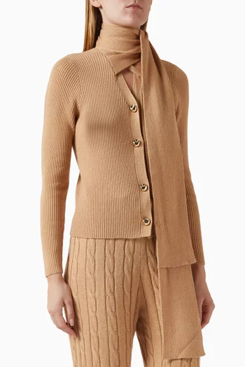 كارديغان بوشاح وصف أزرار نسيج مضلع