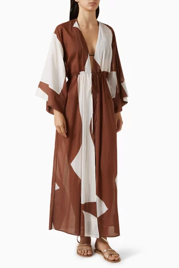 Yumi Long Cover-up Kaftan in Cotton
