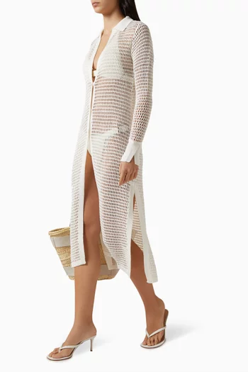 قميص جين للارتداء فوق ملابس السباحة