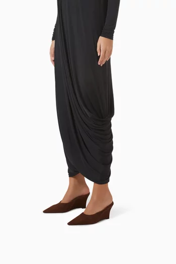 Aysha 70 Wedge Mules in Suede