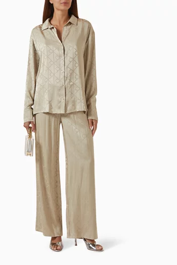 Shirt & Pants Set in Satin