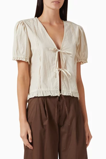 Pintuck Top in Organic Cotton