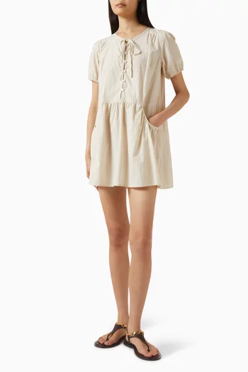 Pocket Mini Dress in Cotton Poplin