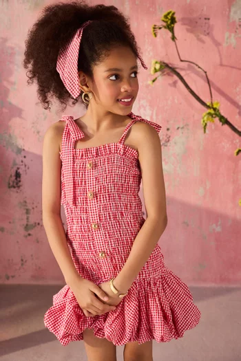 Ruby Gingham Dress in Cotton