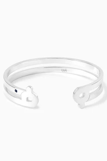 سوار مفتوح بتصميم حرف "الفاء" فضة إسترلينية