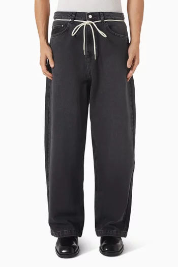 بنطال جينز بساقين واسعتين دينم