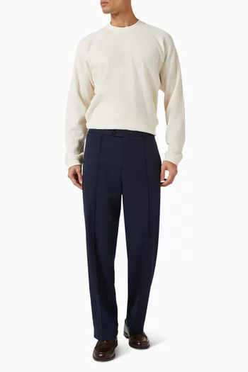 Long Sleeve Waffle T-shirt in Cotton