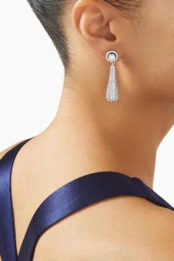 Diorra Detachable Drop Earrings in Rhodium-plated Brass